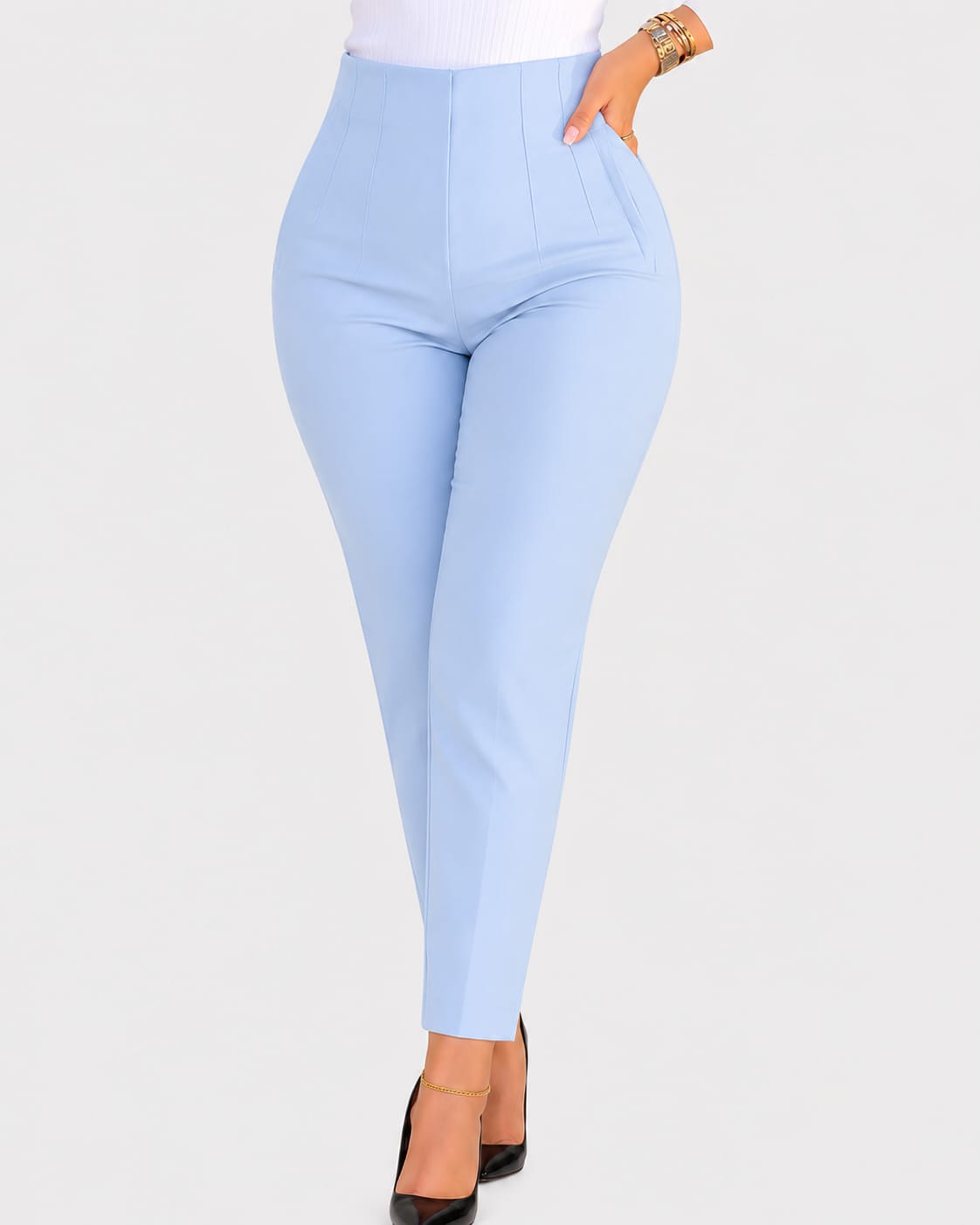 Sky Blue Tailored Pants