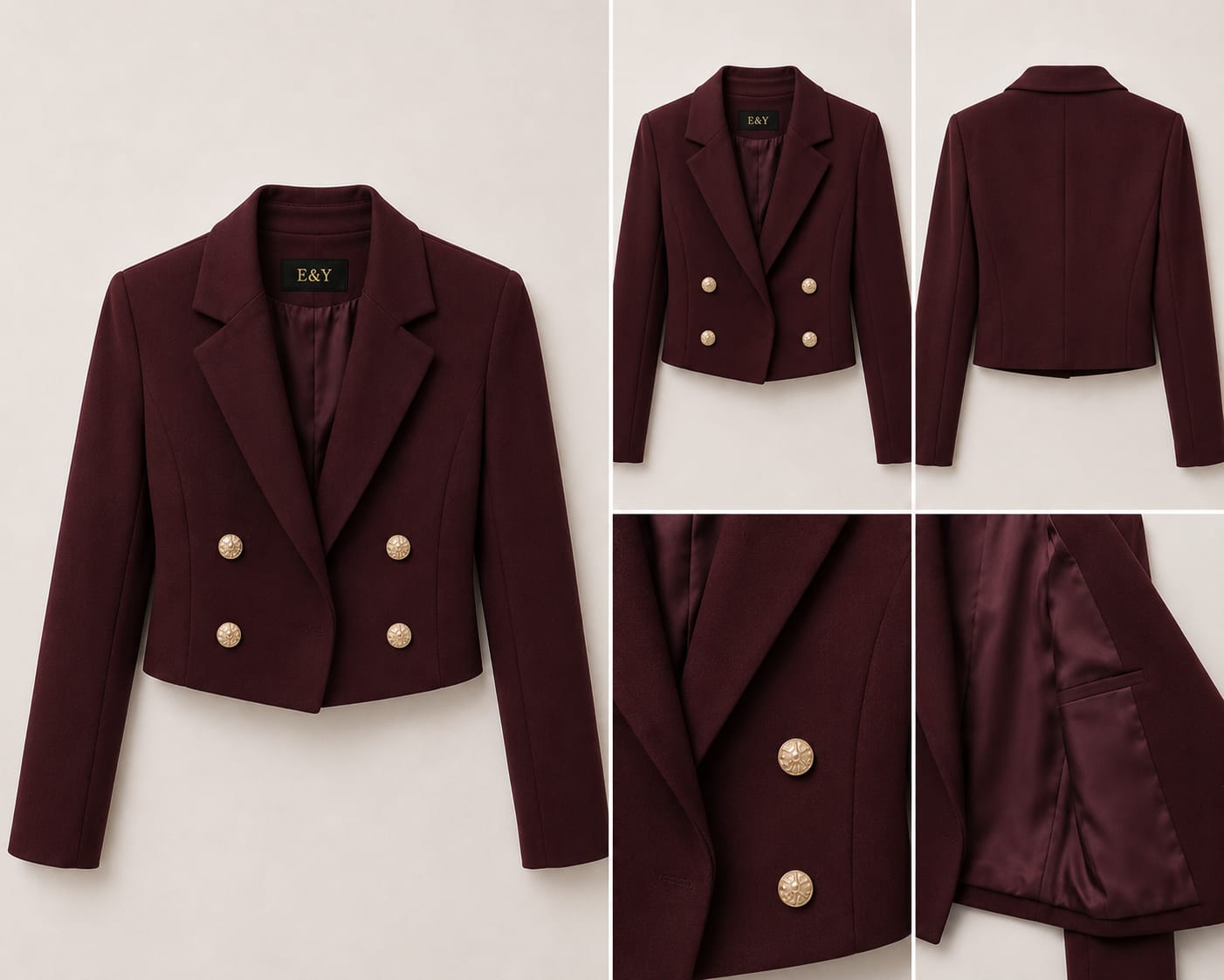 Cropped Blazer_Burgundy
